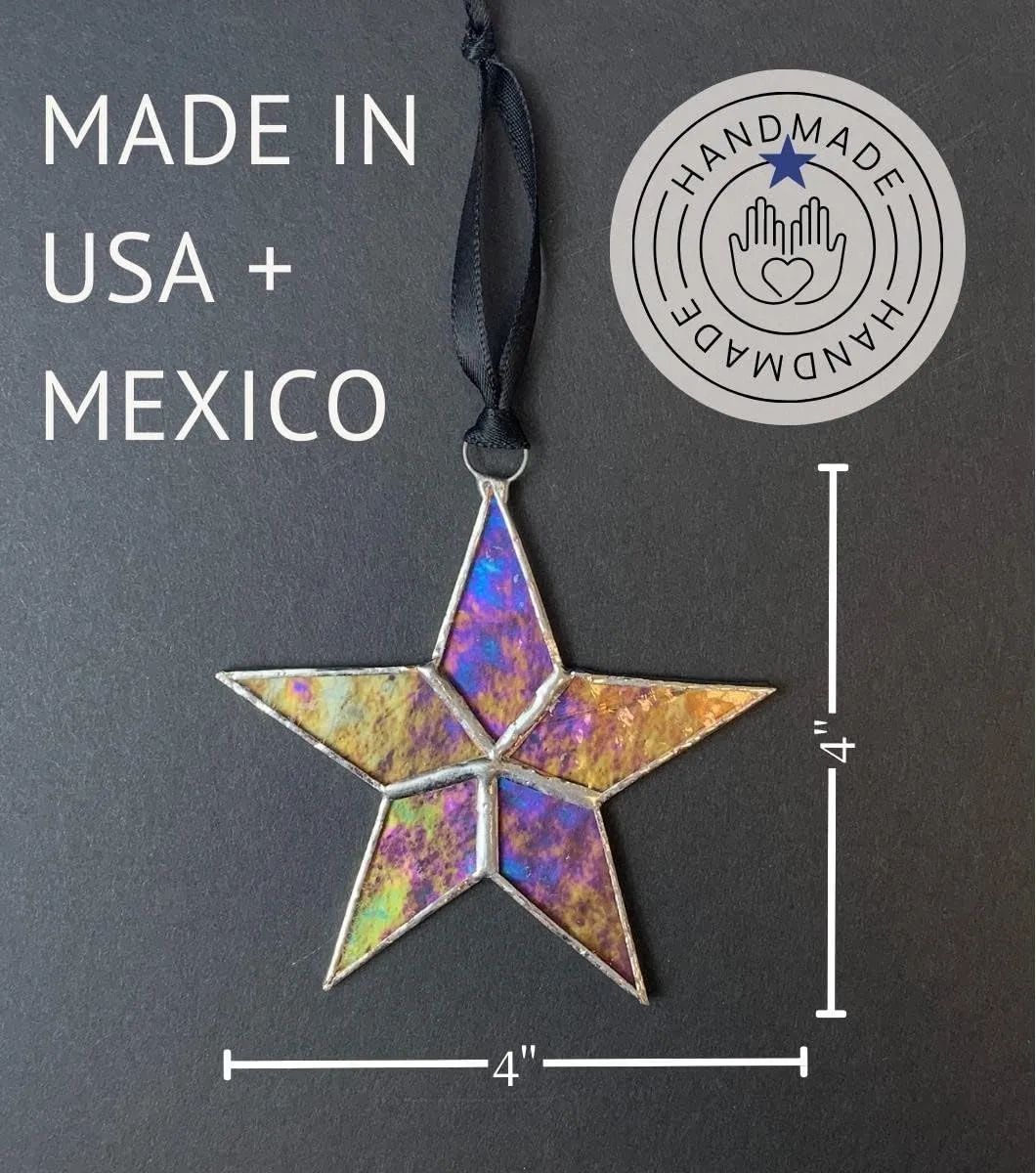 Handmade Iridescent Stained Glass Star With Heartfelt Congratulation Message - Graduation Gift/New Chapter Gift for New Beginnings