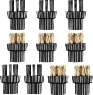 Happyyami 10PCS Steam Mop Brush Head Brass Brush Head Replacement Parts Accessories Mop Parts Mop Accessories (M8 Hairbrush, M8 Copper Brush Assorted Color)