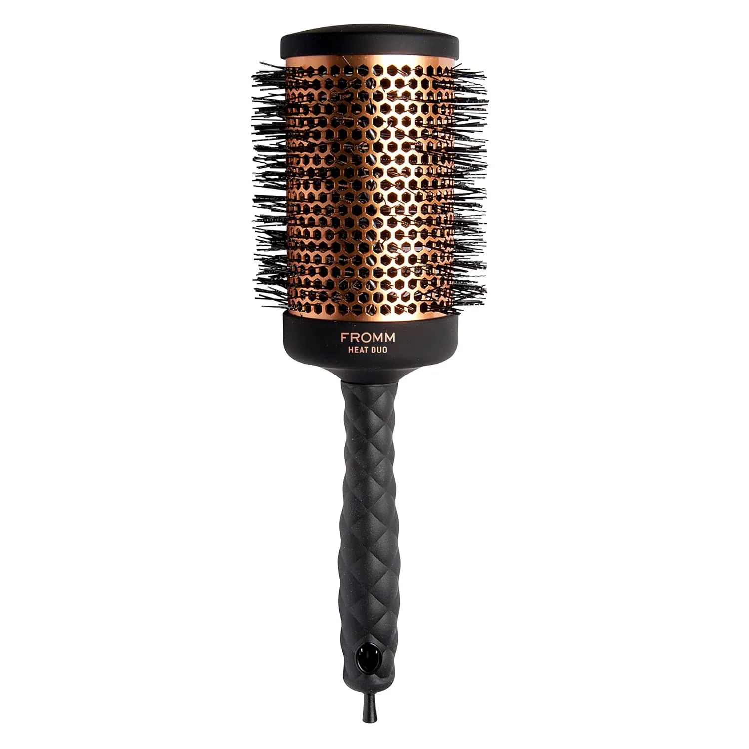 Heat Duo Copper x Ceramic 2.5" Round Brush for Expert Blowouts and Faster Hair Drying, Roller Hairbrush for Anti-static Styling, Smoothing, Straightening and Shine