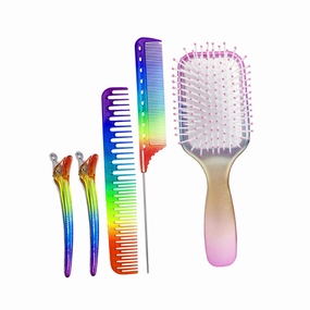 Hemoton Elastic Wide Tooth Hair Brush Hairdressing Comb Set Styling Comb for Hair Gentle Massage Tangle-