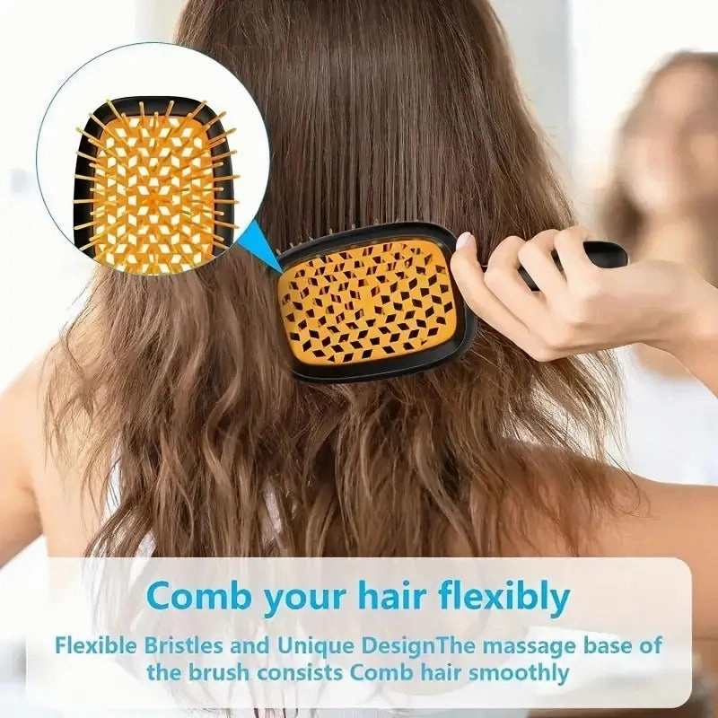 Hollow Out Hairdressing Comb Anti-Static Detangling Hair Brush Scalp Massage Hair Brush For All Hair Types