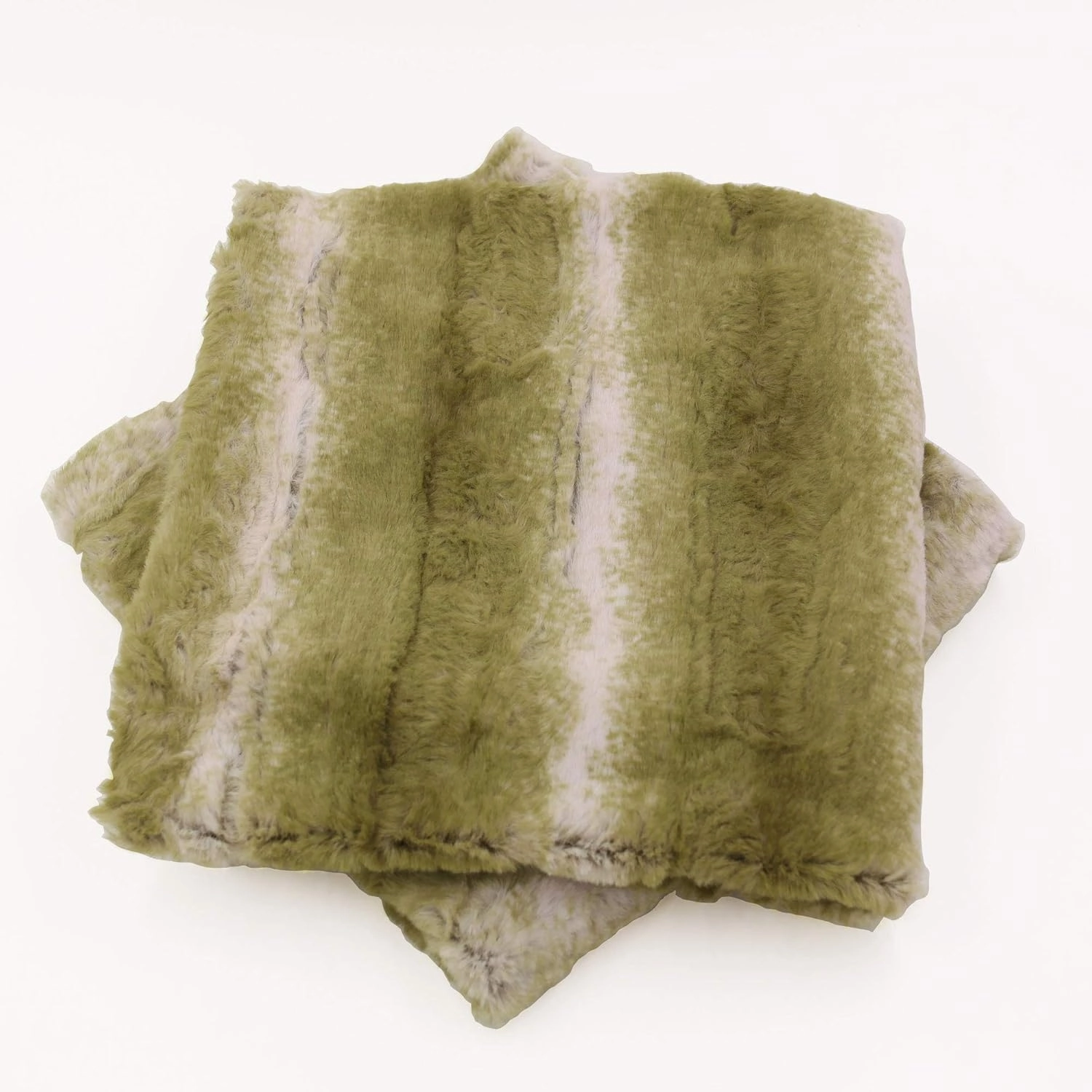 Home Soft Things Serenta Faux Fur 2 Piece Pillow Shell Set, 20" x 20", Brushed Stripe - Forest Green