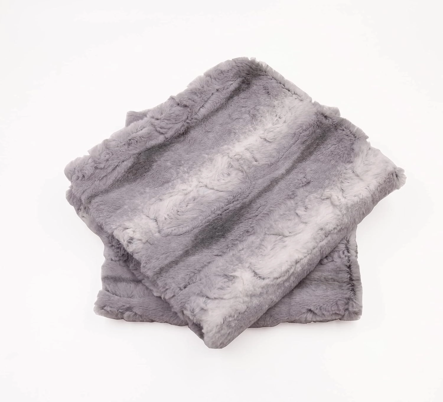 Home Soft Things Serenta Faux Fur 2 Piece Pillow Shell Set, 20" x 20", Brushed Stripe - Marimba