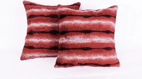 Home Soft Things Serenta Faux Fur 2 Piece Pillow Shell Set, 20" x 20", Brushed Stripe - Songo