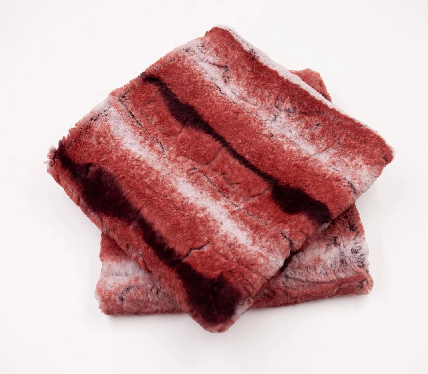 Home Soft Things Serenta Faux Fur 2 Piece Pillow Shell Set, 20" x 20", Brushed Stripe - Songo