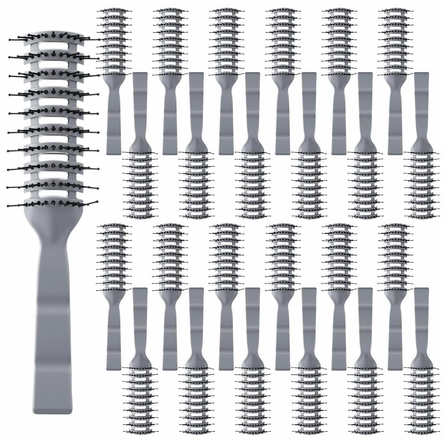 Honeydak 24 Pieces Vent Hairbrush for Women Men Dry Hairbrush for Blow Drying Curved with Ball Tipped Bristles for Wet Short Curly Straight Hair(Grey)