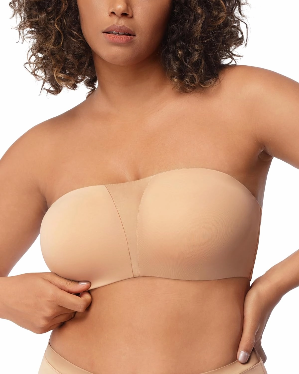 HSIA Strapless Bra for Big Bust Women, Plus Size Full Coverage Bandeau Fiery Bra Anti-Slip Underwire Support for Large Breast