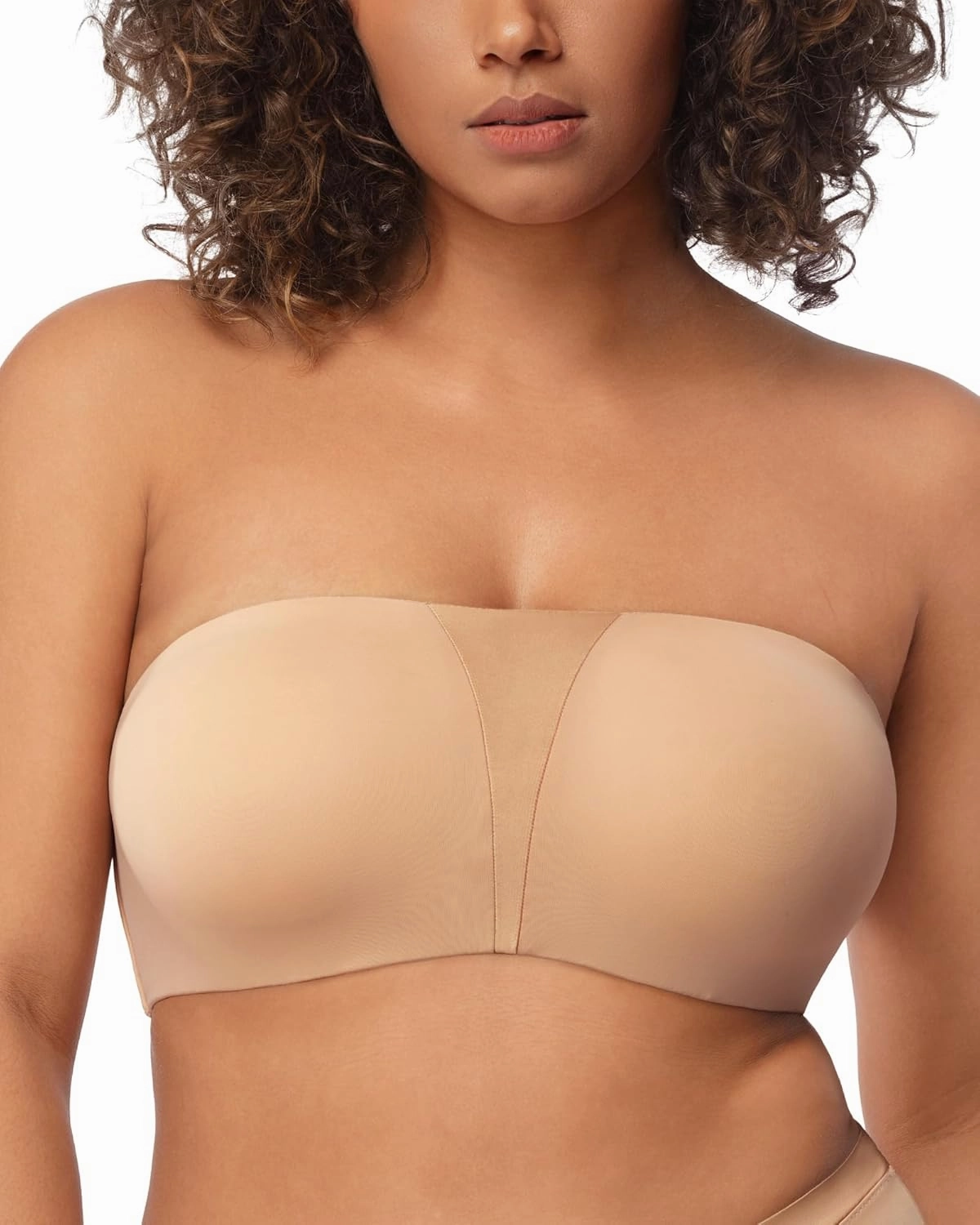HSIA Strapless Bra for Big Bust Women, Plus Size Full Coverage Bandeau Fiery Bra Anti-Slip Underwire Support for Large Breast