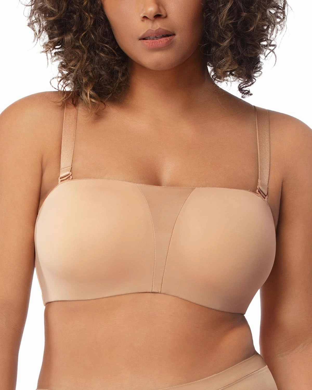 HSIA Strapless Bra for Big Bust Women, Plus Size Full Coverage Bandeau Fiery Bra Anti-Slip Underwire Support for Large Breast