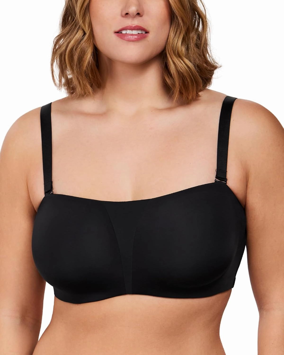 HSIA Strapless Bra for Big Bust Women, Plus Size Full Coverage Bandeau Fiery Bra Anti-Slip Underwire Support for Large Breast