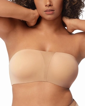 HSIA Strapless Bra for Big Bust Women, Plus Size Full Coverage Bandeau Fiery Bra Anti-Slip Underwire Support for Large Breast