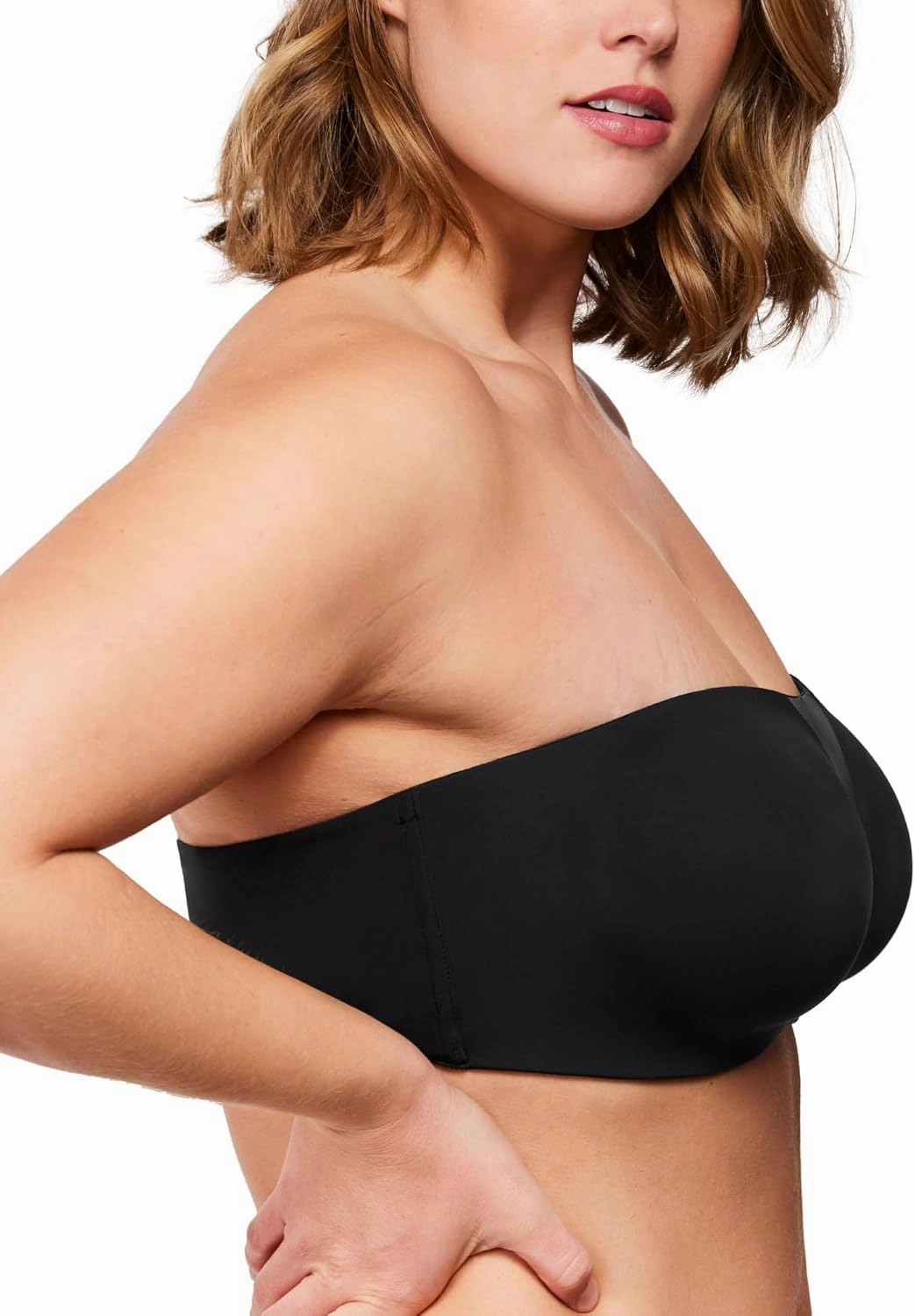 HSIA Strapless Bra for Big Bust Women, Plus Size Full Coverage Bandeau Fiery Bra Anti-Slip Underwire Support for Large Breast