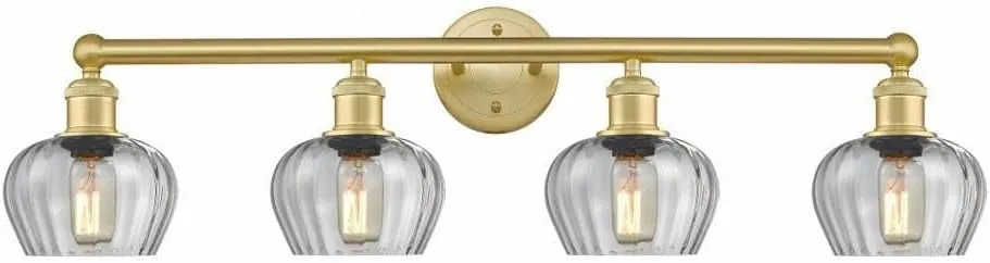 Innovations Lighting Fenton - 4 Light Bath Vanity in Industrial Style-10 Inches Tall and 33.5 Inches Wide-Satin Gold Finish-Clear Glass Color