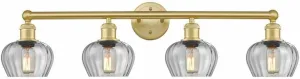 Innovations Lighting Fenton - 4 Light Bath Vanity in Industrial Style-10 Inches Tall and 33.5 Inches Wide-Satin Gold Finish-Clear Glass Color