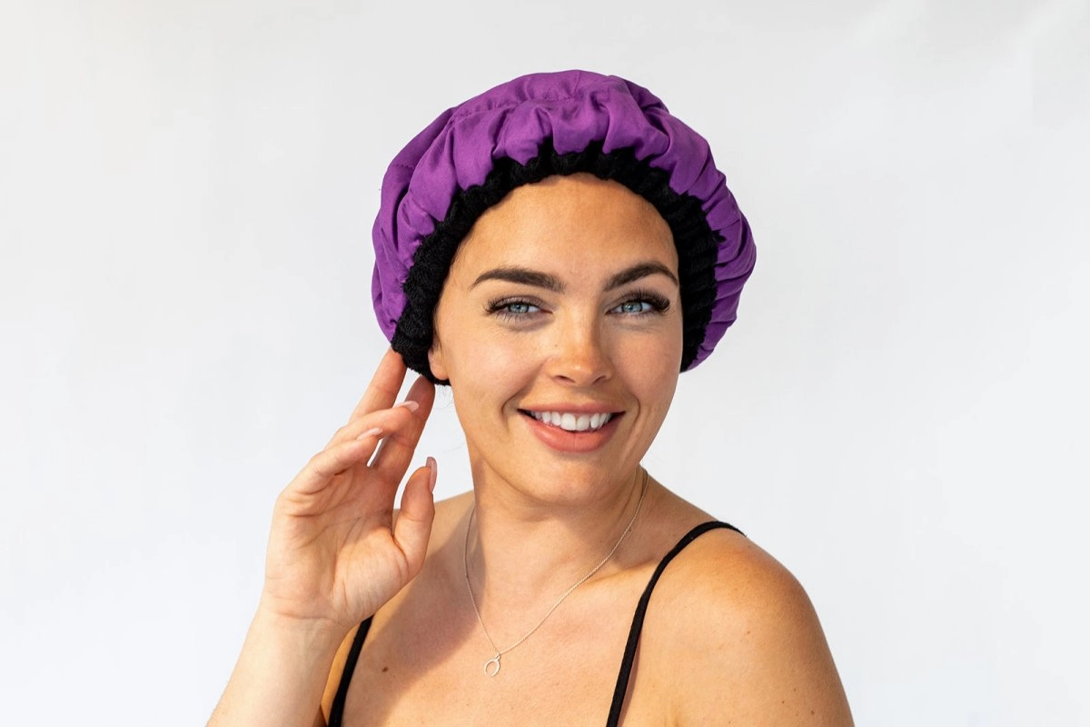 Jacaranda Lava Cap   Palm Pebble | Hot Conditioning Steamer Cap Kit
