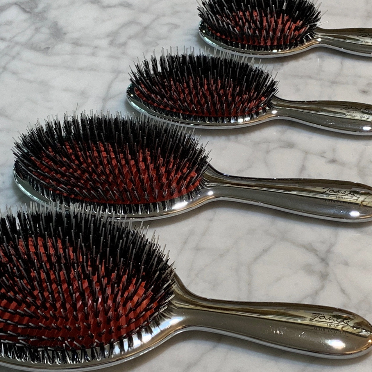 Janeke Silver Nylon/Boar Bristle Hairbrush - 3 Sizes