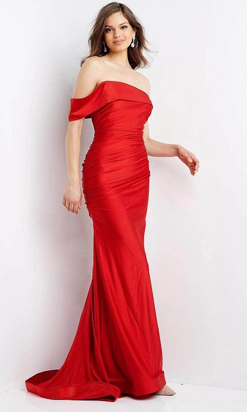 JVN by Jovani JVN07640 - One Shoulder Fitted Mermaid Prom Dress