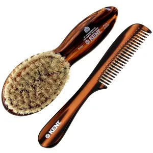 Kent BA30 Cradle Cap Baby Hair Brush with Ultra Soft Natural Bristles and Smooth Cradle Cap Comb, Baby Essentials for Newborn Hair Brush and Baby Comb