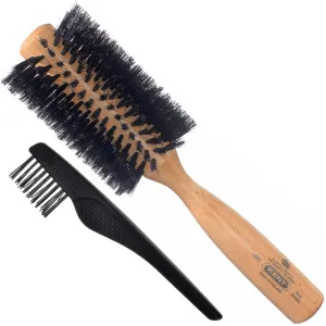 Kent LBR2 Finest Hair Brushes for Women Blow Dry Brush Made of Beechwood -Spiral Radial Boar Bristle Hairbrush for Short or Shaped Hair - Royal Salon Style Straightening Pure Wood Brush from Kent