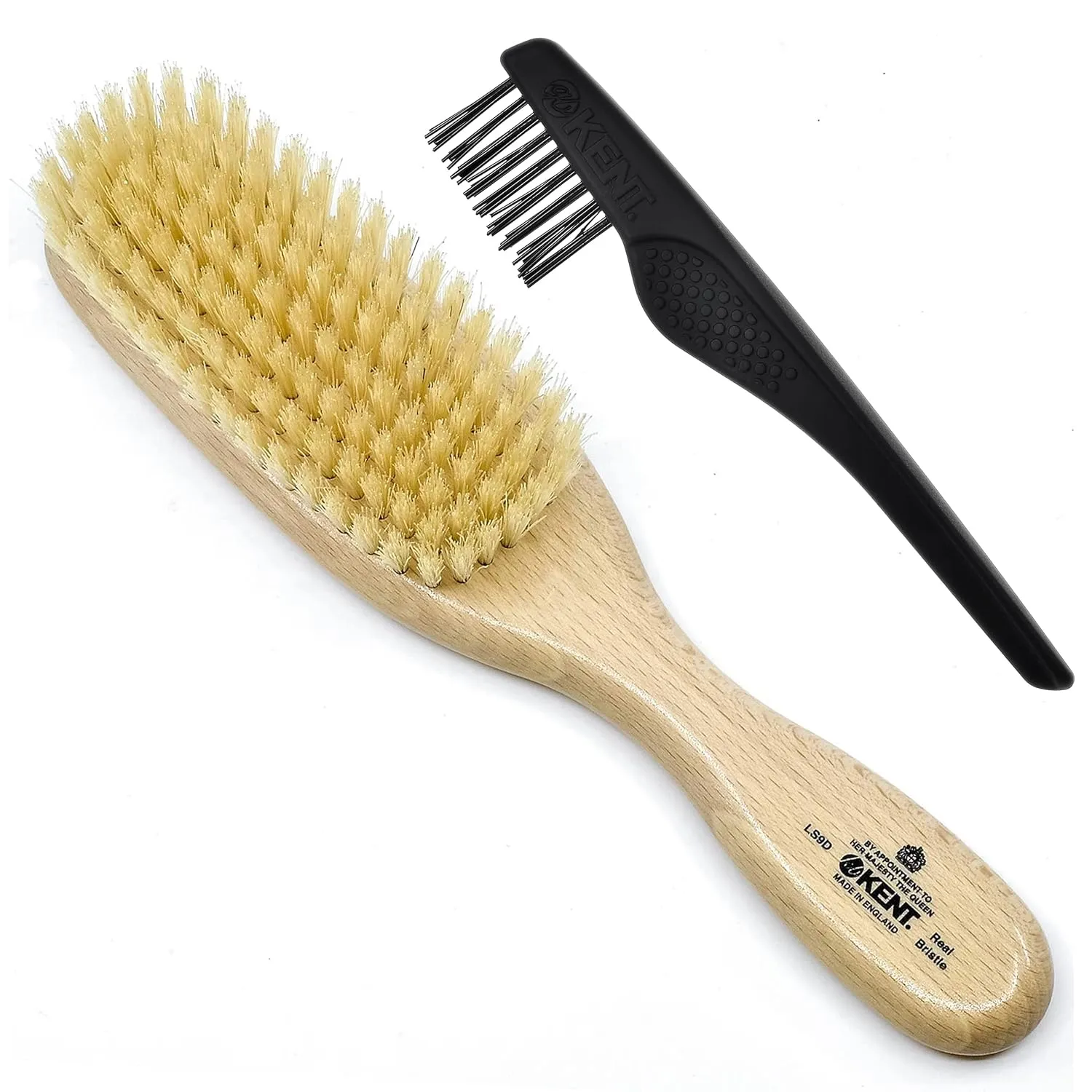 Kent LS9D Satinwood Hair Brush – Boar Bristle Brush for Thin Hair. Luxury Styling, Straightening, and Smoothing. Ideal for Women.