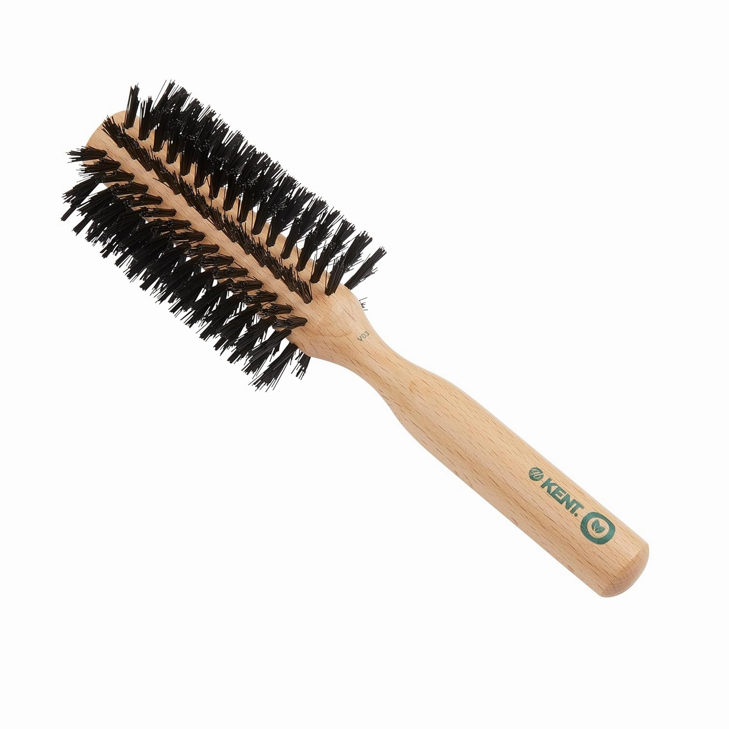 Kent V03 Vegan Boar Bristle Hair Brush, Eco Friendly Round Brush for Blow Outs and Creating Curls, Adding Volume and Root Lift (60mm)