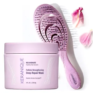 Keranique Deep Hydration Hair Repair Mask and Detangling Brush Bundle
