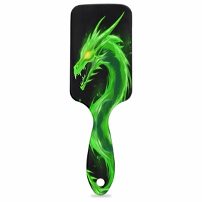 Kids Hair Brush for Boys Girls - Green Dragon Detangling Hairbrush for Thick Curly Wet Dry Hair - Paddle Hair Brushes Pain-Free Nylon Massage Pins for All Hair Types