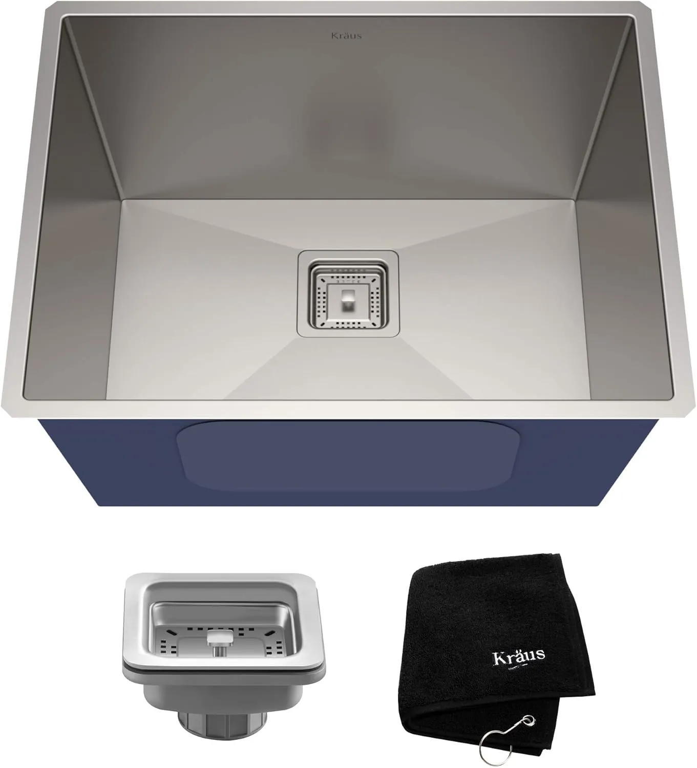 KRAUS Pax 24-inch 18 Gauge Undermount Single Bowl Stainless Steel Laundry and Utility Sink, KHU24L