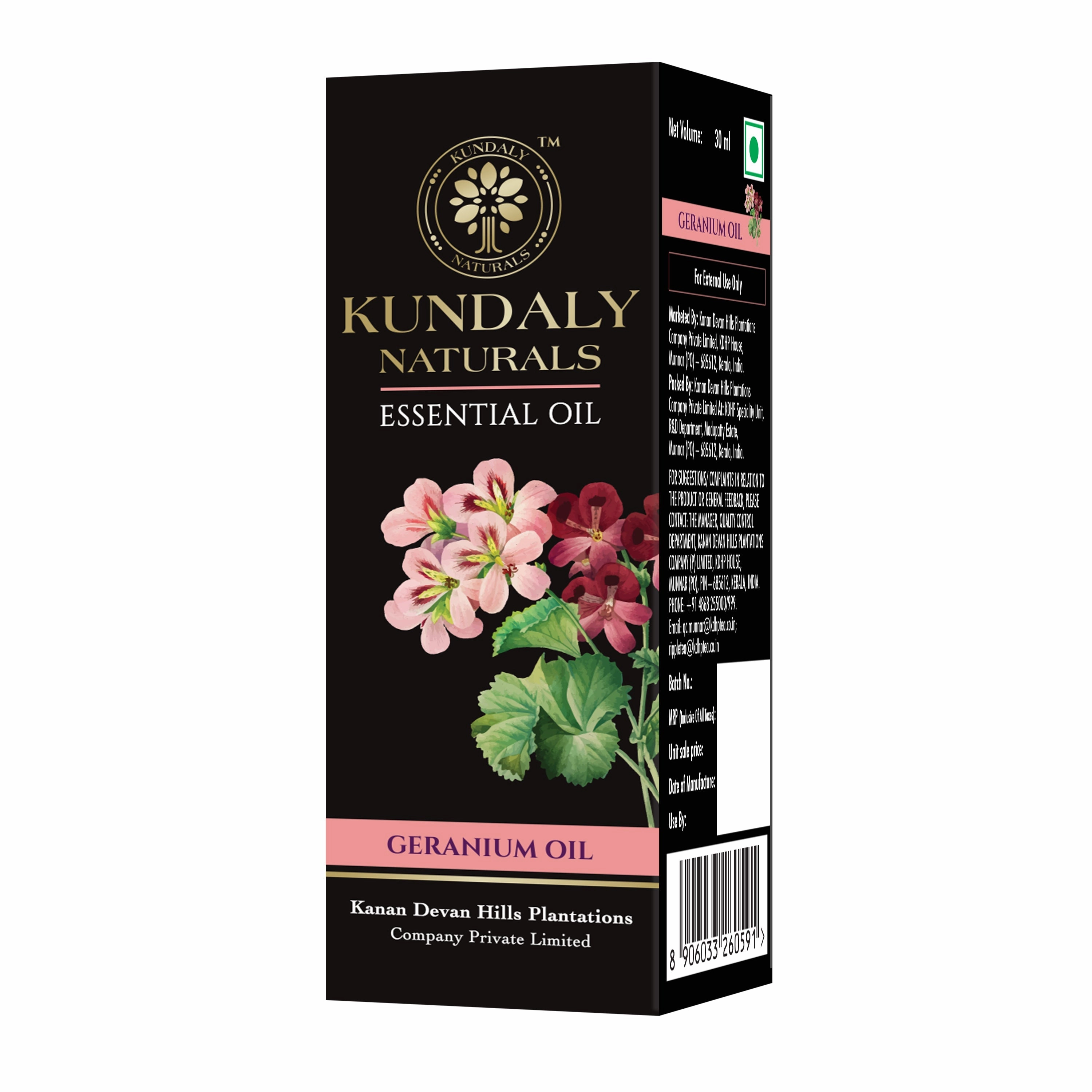 Kundaly Naturals Geranium Oil - 30 ml