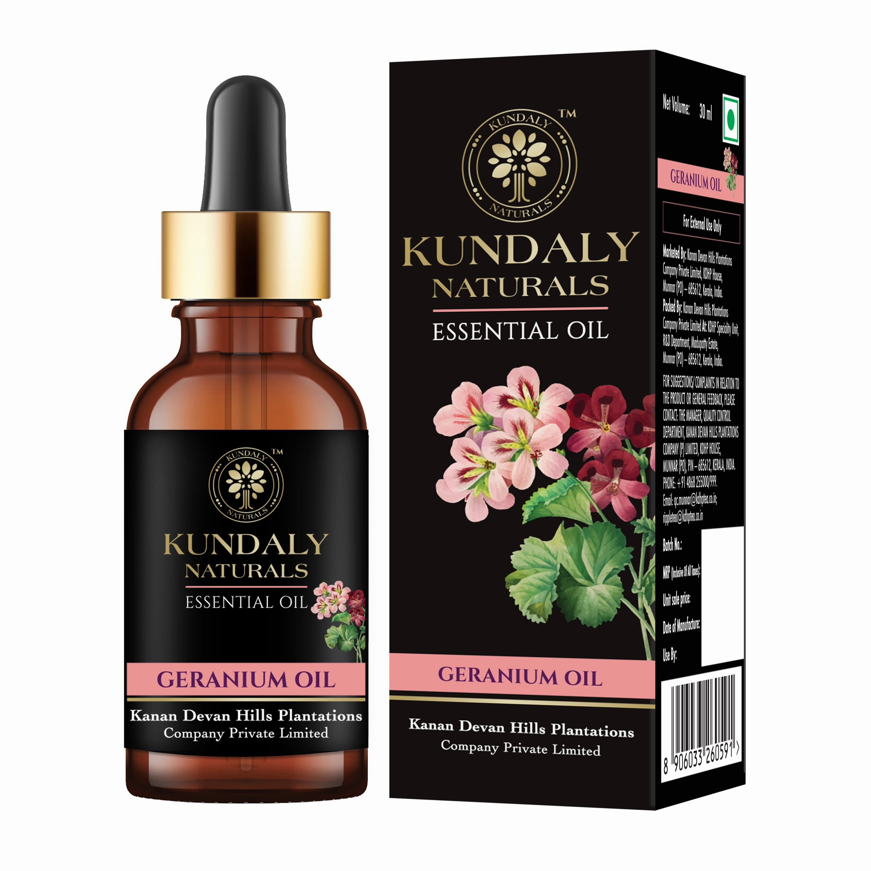Kundaly Naturals Geranium Oil - 30 ml