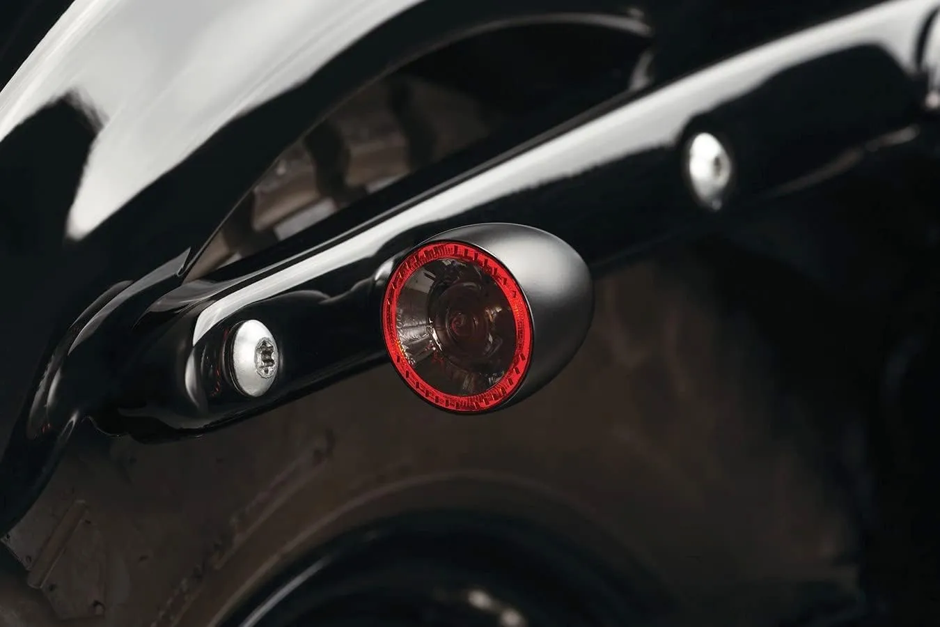 Kuryakyn 2555 Motorcycle Lighting Accessory: Kellermann Bullet 1000 DF, Rear LED Running/Turn Signal/Blinker/Brake Light, Red/Red/Amber, Satin Black, Pack of 1