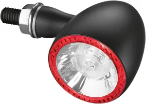 Kuryakyn 2555 Motorcycle Lighting Accessory: Kellermann Bullet 1000 DF, Rear LED Running/Turn Signal/Blinker/Brake Light, Red/Red/Amber, Satin Black, Pack of 1