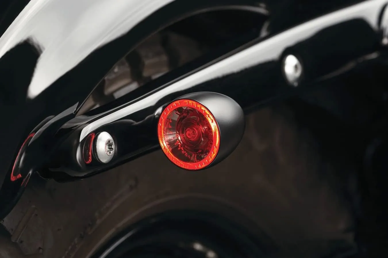 Kuryakyn 2555 Motorcycle Lighting Accessory: Kellermann Bullet 1000 DF, Rear LED Running/Turn Signal/Blinker/Brake Light, Red/Red/Amber, Satin Black, Pack of 1