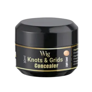 Lace Wig Knots, Holes & Grid Concealer/Eraser/Hider – Real Scalp Effect, Sweat & Water Proof, Cocoa Brown, 30 ML Jar with Magic Strip & Spatula, 30 Uses, No Bleach or Bald Cap Needed (Light Sand)