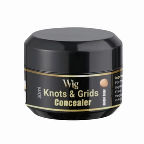 Lace Wig Knots, Holes & Grid Concealer/Eraser/Hider – Real Scalp Effect, Sweat & Water Proof, Cocoa Brown, 30 ML Jar with Magic Strip & Spatula, 30 Uses, No Bleach or Bald Cap Needed (Golden Beige)