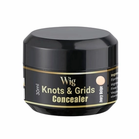 Lace Wig Knots, Holes & Grid Concealer/Eraser/Hider – Real Scalp Effect, Sweat & Water Proof, Cocoa Brown, 30 ML Jar with Magic Strip & Spatula, 30 Uses, No Bleach or Bald Cap Needed (Ivory Beige)