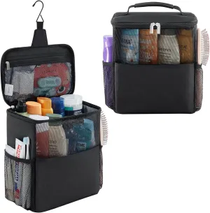 Lifewit Mesh Shower Caddy Bag Portable College Dorm Room Essentials Caddy Tote Basket for Bathroom, Gym, Travel, Camping Quick Dry Hanging Shower Organizer Toiletry Bag for Women Wen, Large, Black