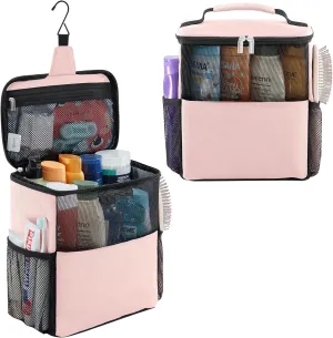 Lifewit Mesh Shower Caddy Bag Portable College Dorm Room Essentials Caddy Tote Basket for Bathroom, Gym, Travel, Camping Quick Dry Hanging Shower Organizer Toiletry Bag for Women Wen, Large, Pink