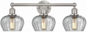 Lighting Fenton - 3 Light Bath Vanity in Industrial Style-10 Inches Tall and 24.5 Inches Wide-Brushed Satin Nickel Finish-Clear G