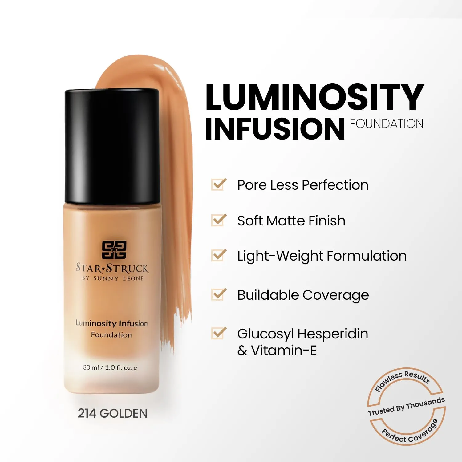 Luminosity Infusion Foundation For Medium Skin - Golden, 30ml