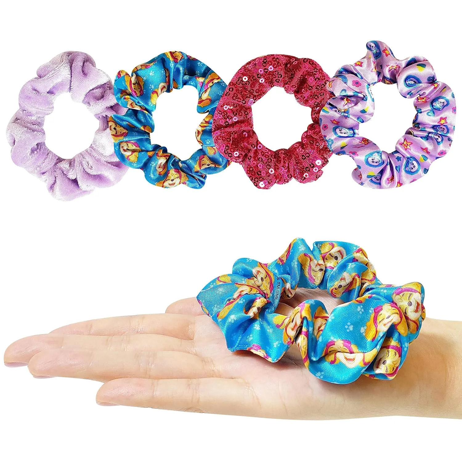 Luv Her Paw Patrol Hair Accessories Set - 9 inch Detangling Brush, 4 Scrunchies & Hair Ties for Girls