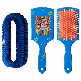 LUV HER Kids Hair Brush & Spa Headband Set for Girls - Features Paw Patrol - Fun Grooming Kit for Detangling, Styling & Skincare - Soft & Stretchy One Size, Ages 3 