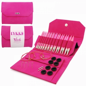 Lykke Blush 5" Interchangeable Circular Knitting Needle Set - Fuchsia Fabric