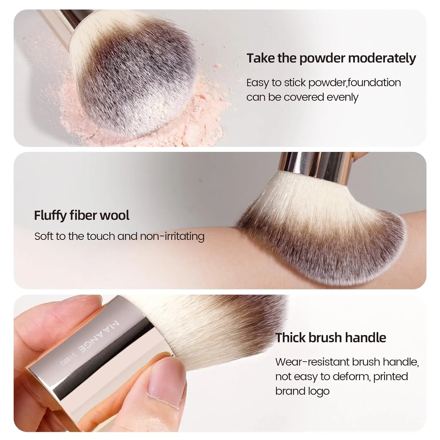MAANGE 20 Pcs Makeup Brushes with Gift Box, Double-End Multi-functional Makeup Brushes for Blending Liquid Powder Concealer Cream Blush Buffe,Champagne