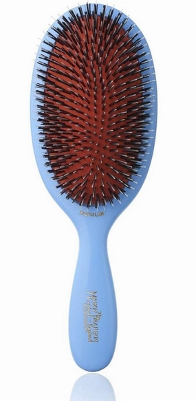 Mason Pearson BN1 Large Popular Boar Bristle Nylon Tufts Hair Brush - Blue