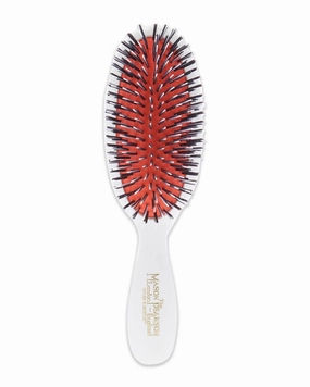 Mason Pearson Pocket Boar Bristle & Nylon Hair Brush (BN4) - Ivory - Versatile Hair Brush - Made by Hand, Durable,, Size: 9 inches long (head length is 4 3/4 inches) and 2 3/4 inches wide