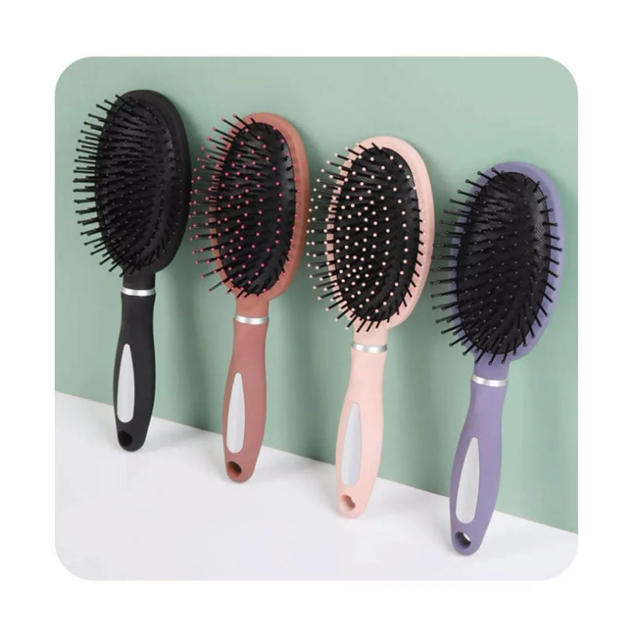 Massage Hairbrush Women Hair Combs Hair Brushes Air Cushion Hair Combs Scalp Massagers 9Inch (Color : Black)