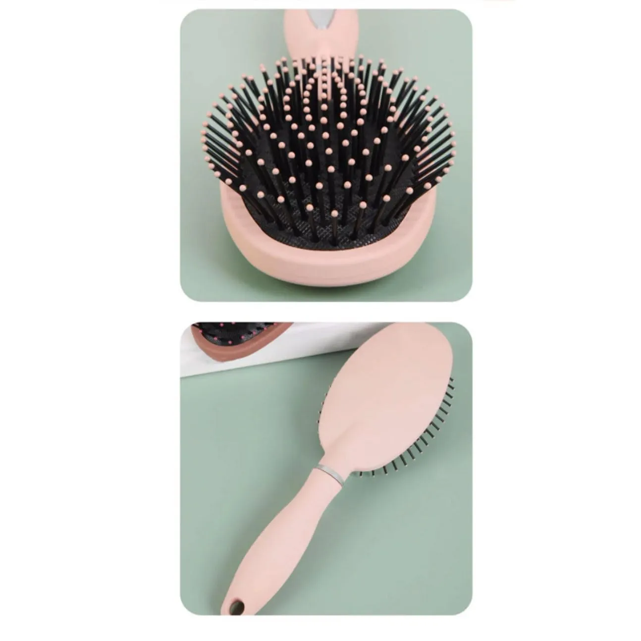 Massage Hairbrush Women Hair Combs Hair Brushes Air Cushion Hair Combs Scalp Massagers 9Inch (Color : Black)