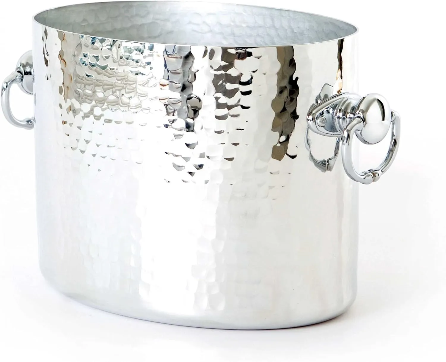 Mauviel Made In France M'30 Hammered Aluminum 12-Inch Oval Champagne Bucket