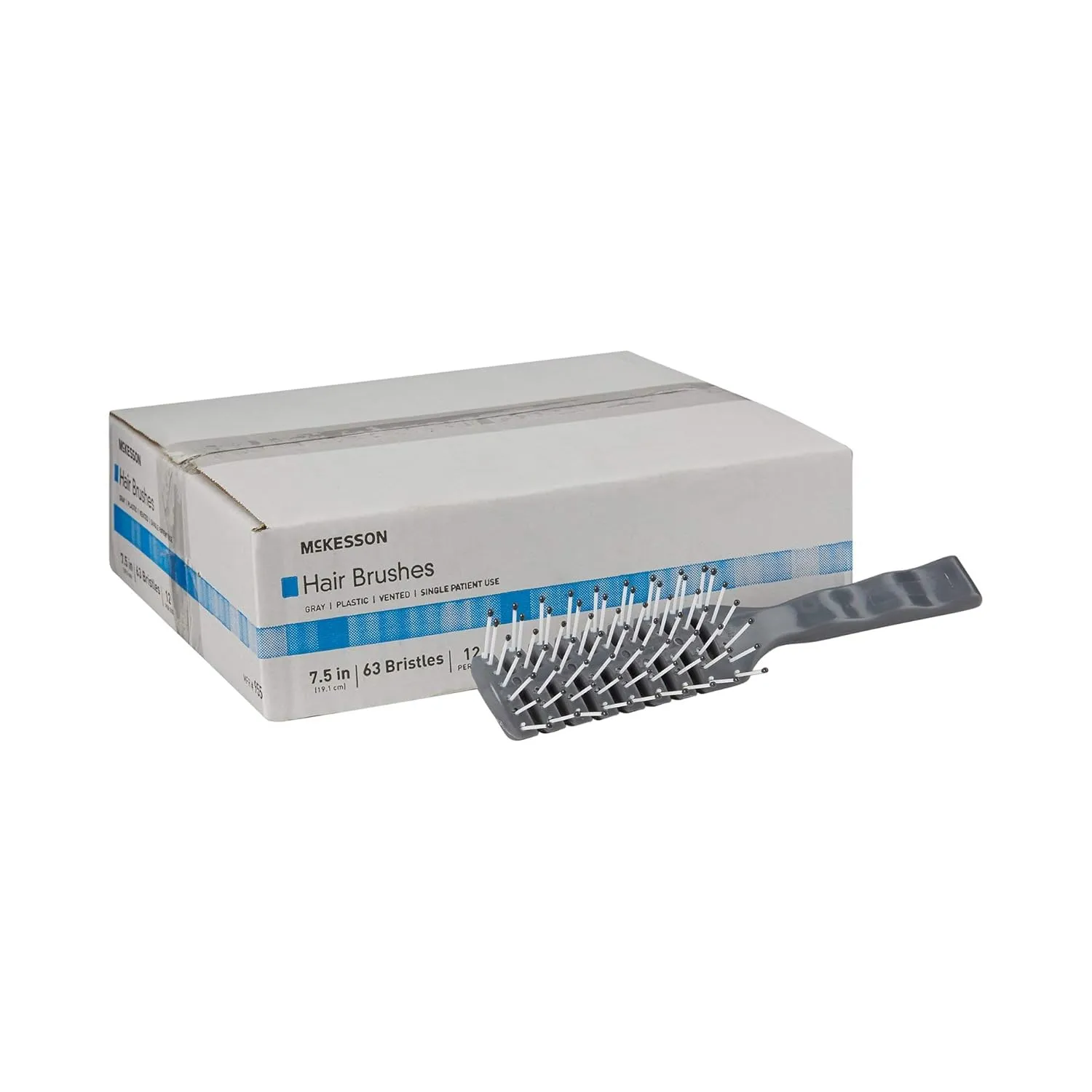 McKesson Plastic Hairbrush, Hair Brush, Single Patient Use, Grey, 7.7 in, 288 Count
